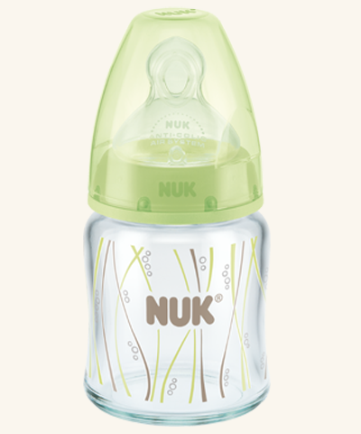 NUK First Choice Plus Glas-Babyflasche mit Silikonsauger