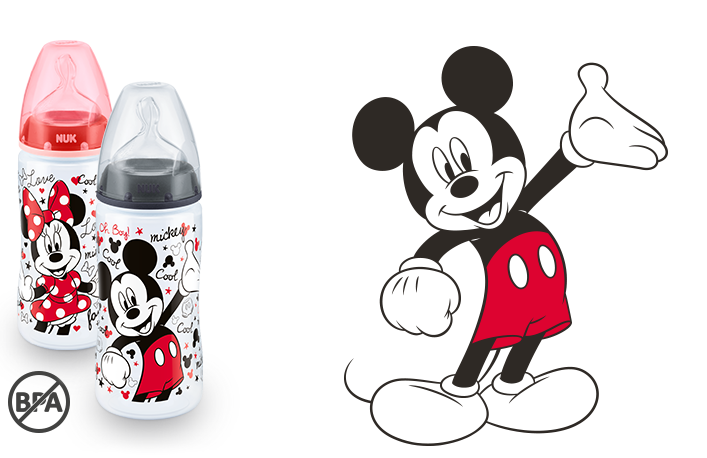 NUK First Choice+  Disney Mickey Mouse Baby Bottle 300ml with Teat